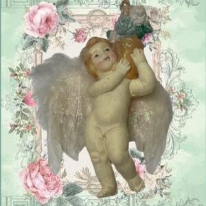Cherub Angel Victorian Old World Rare Vintage Christmas Ornaments Decorations